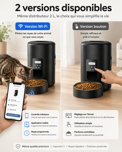 Distributeur automatique 2 L avec bol pour croquettes sèches