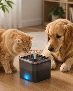 Fontaine à eau grise pour chien et chat avec alimentation USB