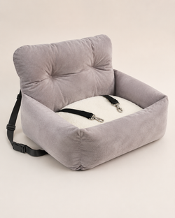 Siège auto pour petit chien avec coussin et rebords rembourrés